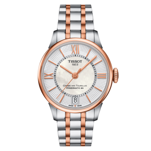 Tissot Chemin Des Tourelles Powermatic 80 32 Stainless Steel / Rose Gold PVD / MOP / Bracelet